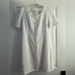 White Button-Down Dress
